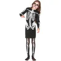 Vegaoo Zwart skelettenkostuum voor meisjes