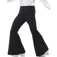 Generik Zwarte discobroek met olifantenpijpen voor mannen - Verkleedkleding