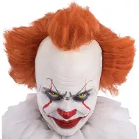 Partychimp pruik horrorclown latex/polyester oranje one-size