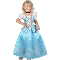 Vegaoo - Witte en blauwe sprookjes prinses outfit voor meisjes