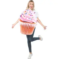 Vegaoo - Roze kleurrijk vitamine cupcake kostuum voor volwassenen