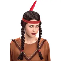 Boland Pruik indianen dame Annea (zwart)