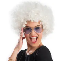 Boland pruik Afro unisex wit