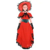 Vegaoo Rood Scarlett O'Hara kostuum voor meisjes