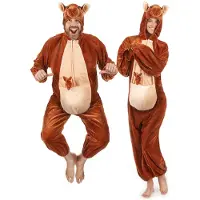 Boland Kangaroo kostuum plushe (Bruin en beige, M/L (165 tot 180cm))