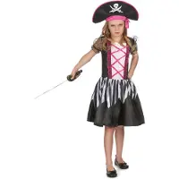 Vegaoo Piraten kostuum met roze kleuren voor meisjes