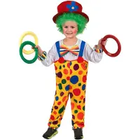 Vegaoo Kleurrijk clown kostuum voor kinderen - Kinderkostuums - 134/146