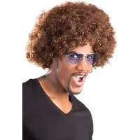 Boland pruik Afro unisex bruin