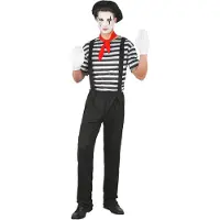 Vegaoo - Zwarte en witte klassieke mime outfit voor mannen