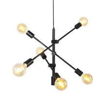 QAZQA Industriële hanglamp zwart 6-lichts - Sydney