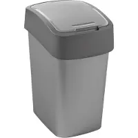 Curver flip bin 25 liter zilver/antraciet |