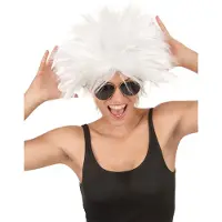 Vegaoo - Witte rockstar pruik voor vrouwen - Grijs, Wit - One Size