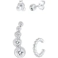 Elli Oorbellen 'Ear Climber, Earcuff' zilver