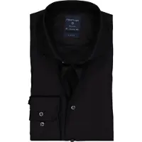 Profuomo Heren Hemden Fine Twill - Slim Fit - Non Iron - Zwart - Maat 44