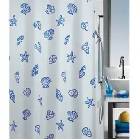 Spirella Douchegordijn Concha Blauw 180cm