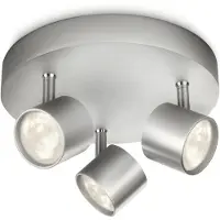 Philips LED Plafondspot Star 3-lichts 4,5W aluminium Energieklasse A+