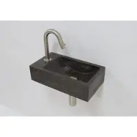 Lambini Designs Recto links natuursteen fonteinset met RVS gebogen fonteinkraan en toebehoren