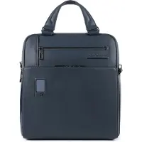 Piquadro Akron aktetas Leer 33 cm Laptopcompartiment blauw