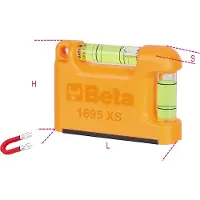 Beta Waterpas, Mini 2, met libellen, magnetische basis - BE 1695XS