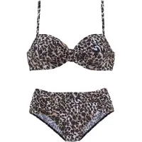 LASCANA Bikini lichtblauw / bruin / cappuccino / zwart