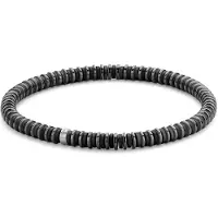 Frank 1967 7FB-0452 Armband met stalen beads zilverkleurig-zwart