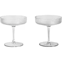 Ferm Living Ripple Champagneglazen Set van 2 Clear