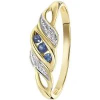 Lucardi Ring blauw / goud