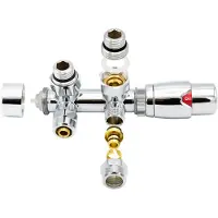 SaniGoods thermostatische radiatorkraan haaks 1/2"x16 M30 chroom