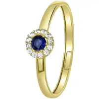 Lucardi Ring 'Klassisch' navy / goud / transparant
