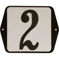 Warentuin Huisnummer naambordje standaard 15x12 cm nummer 2