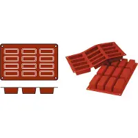 Silikomart Rechthoekige vormen 79 x 28 x 30 mm, 12 stuks, siliconen, lengte: 300 mm