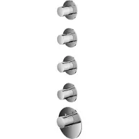 Hotbath Mate MHF014 High Flow afbouwdeel inbouwthermostaat met 4 stopkranen chroom