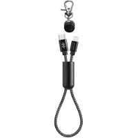 HyperDrive Keychain Lightning USB-C Kabel 20 Cm Zwart