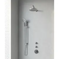 Brauer Brushed Edition complete inbouw regendouche met 3 standen handdouche, rechte wandarm, glijstang en hoofddouche 20cm set 19 RVS geborsteld PVD