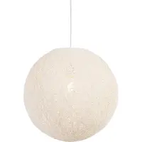 QAZQA Landelijke hanglamp wit bol 45cm - Corda
