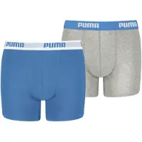 Puma 2 eenvoudige boxershorts, Blauw/Grijs, Maat 128 | PUMA