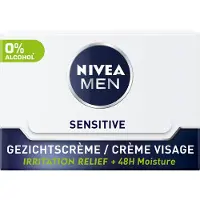 Nivea MEN Sensitive Hydraterende Dagcrème - Moisturizer - Gezichtscrème voor Gevoelige huid - Met kamille en vitamine E - Alcoholvrij - 50 ml