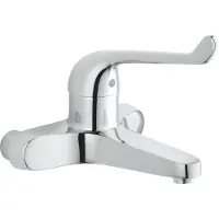 GROHE Euroeco veiligheids wandkraan vaste uitloop chroom