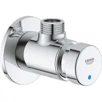 GROHE Euroeco Cosmopolitan T zelfsluitende douchekraan blauw/rood Chroom