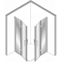 Plieger Panorama vouwdeur + vouwdeur 90 + 90x200cm incl. vloerprofiel chroom