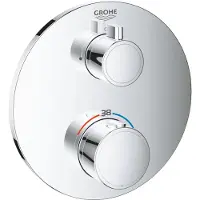 GROHE Grohtherm Inbouwthermostaat - 2 knoppen - zonder omstel - rond - chroom 24075000