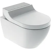 Geberit AquaClean Tuma wandcloset met douche wc 35x55x28 cm RVS decorplaat Wit