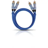 OEHLBACH BEAT! Cinch Audio Aansluitkabel [2x Cinch-stekker - 2x Cinch-stekker] 0.50 m Blauw Vergulde steekcontacten