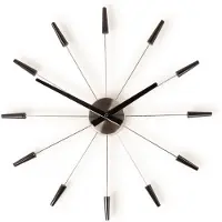 Nextime Plug Inn Wandklok Zwart - Wandklokken Roestvrijstaal Black - 2610ZW