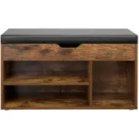 Songmics Schoenbank -Schoenenrek - Opbergruimte onder de zitting -Schoenenkast- 80 x 30 x 44 cm