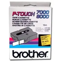 Brother TX-651 Tape Zwart op geel (24 mm)