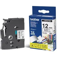 Brother TX-231 Tape Zwart op wit (12 mm)
