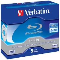 Verbatim Pack de 5 Blu-Ray BD-R DL 6x 50 Go