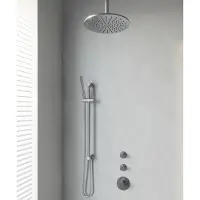 Brauer Brushed Edition complete inbouw regendouche met staafhanddouche, plafondarm, glijstang en hoofddouche 30cm set 18 RVS geborsteld PVD
