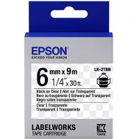 Epson LK-2TBN tape zwart op transparant 6mm (origineel)